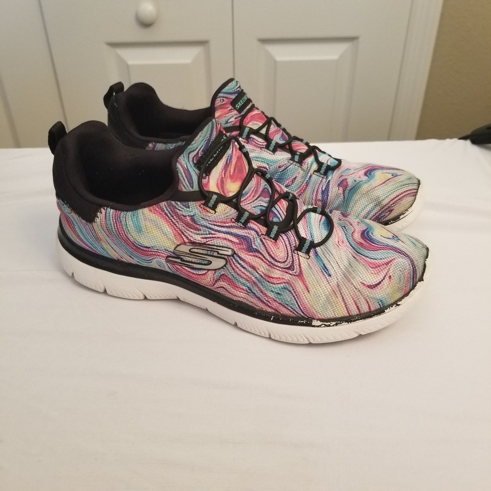 Skechers Summits Bright Beams Multi Color Marble Sneakers 149930 BKMT Womens 8